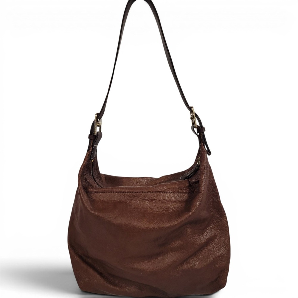 Vintage Dooney & Bourke Hobo Sac Bag Medium Brown Leather Shoulder Slouchy USA - Picture 4 of 14